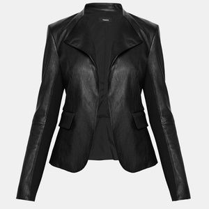 Theory leather peplum blazer